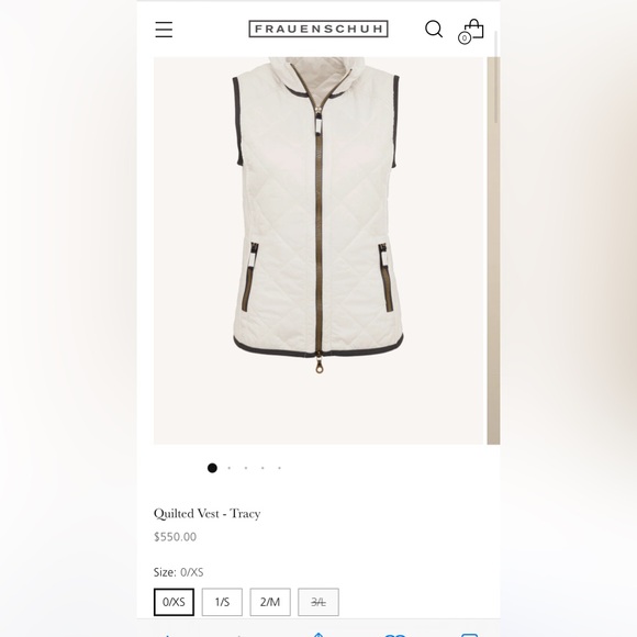 Frauenschuh Tracy Quilted Luxury Vest for Layering Size Small Off White Color - Picture 3 of 13